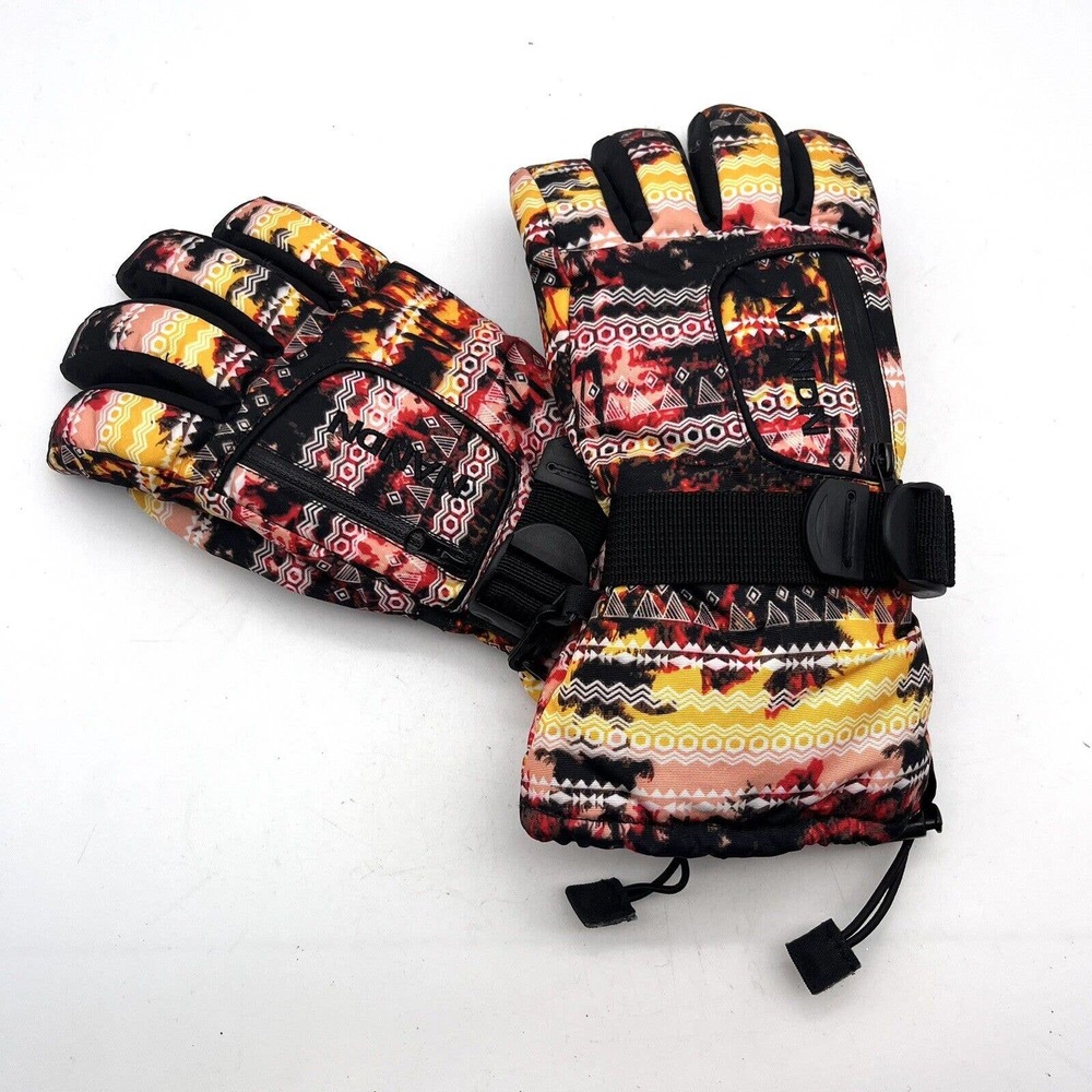 NANDN Winter Geometric Ski Fleece Lined Gloves size large